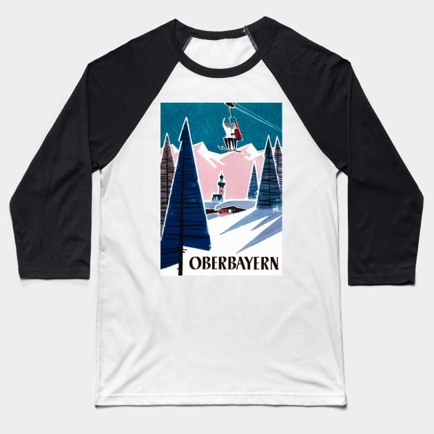 Vintage Travel Poster Germany Oberbayern Baseball T-Shirt by vintagetreasure